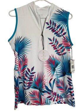 Tail Sleeveless Golf Top Size Large Women’s Placement Print Harmony Palm  NWT $6